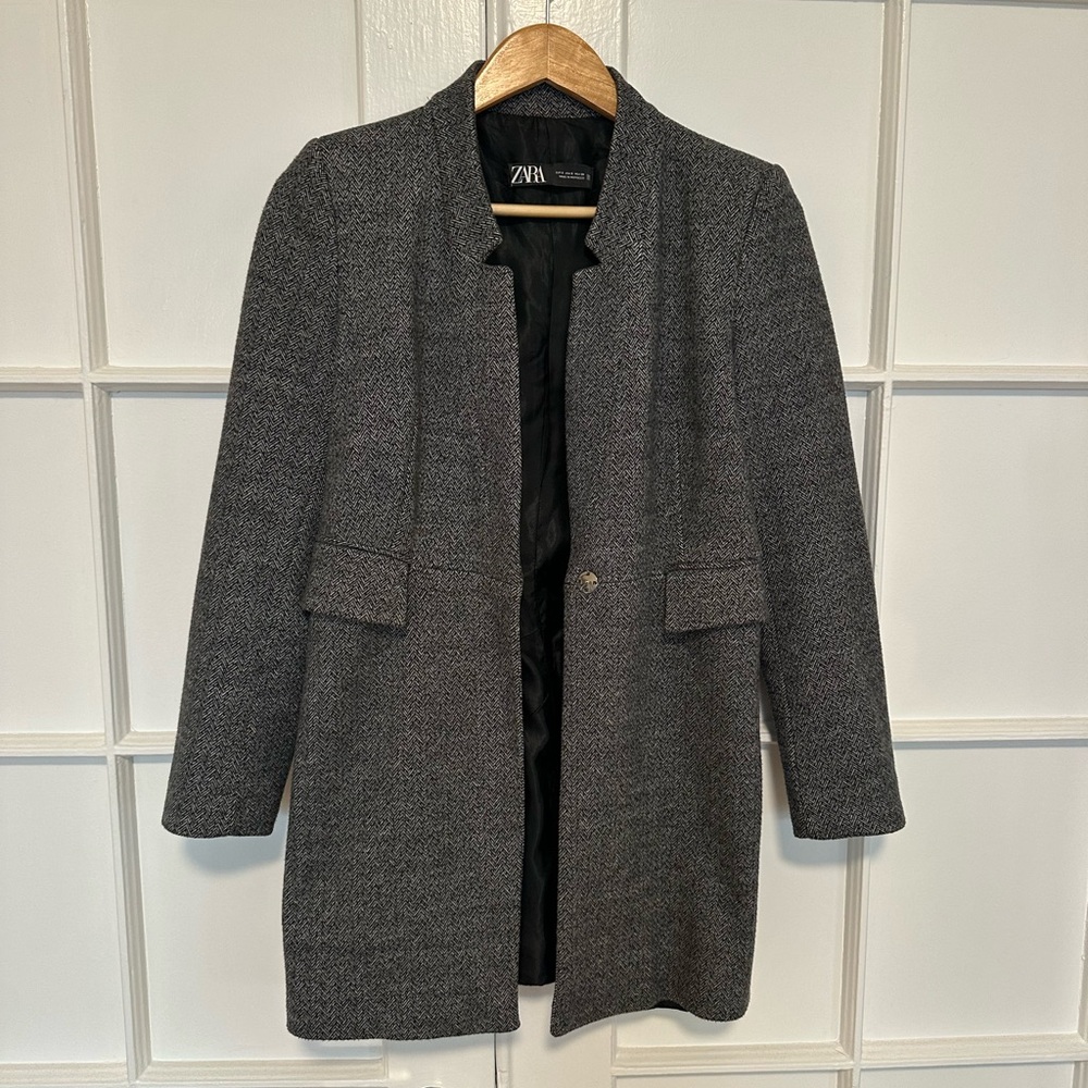 Zara Herringbone Coat